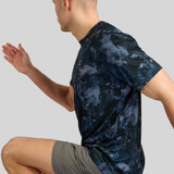 Brush Print T-Shirt  - Navy Mix