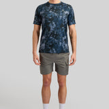 Brush Print T-Shirt  - Navy Mix