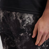 Brush Print Cargo Shorts - Steel / Black