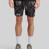 Brush Print Cargo Shorts - Steel / Black
