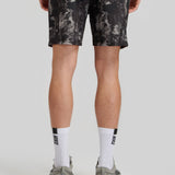 Brush Print Cargo Shorts - Steel / Black