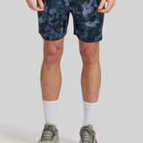 Brush Print Cargo Shorts - Navy Mix