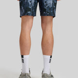 Brush Print Cargo Shorts - Navy Mix