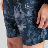 Brush Print Cargo Shorts - Navy Mix